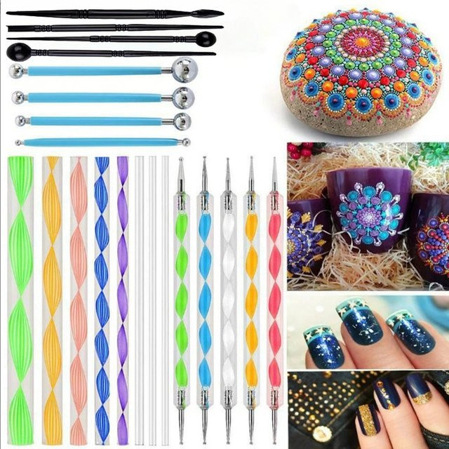 XMSJ Mandala Punktierwerkzeuge Set für Malerei und Steinbemalung in Multicolour - Bild 1