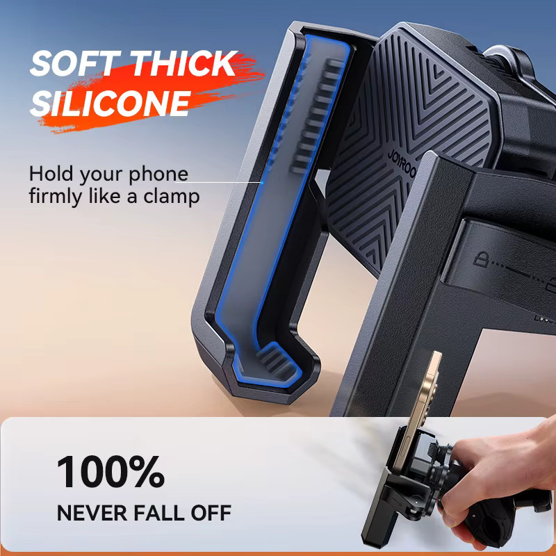 Joyroom Fahrrad-Handyhalterung und Motorrad-Telefonhalterung, stoßfest mit 360 Grad Sicht, Farbe: Schwarz, passend für Smartphones von 4,7 bis 7 Zoll - Bild 6