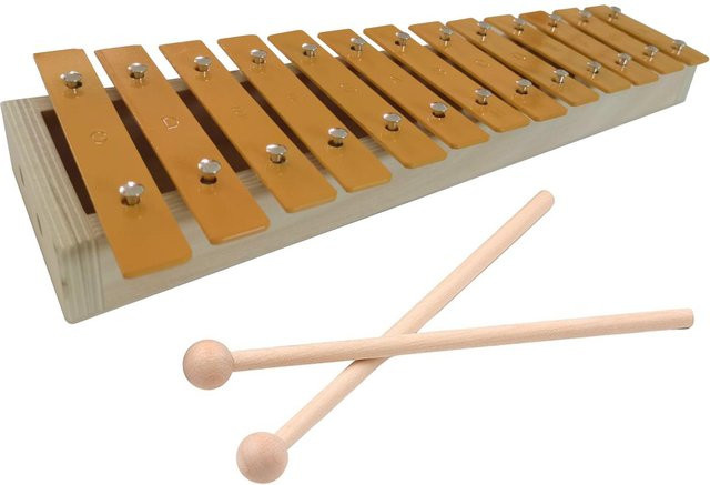 TOMTOP JMS Glockenspiel, Xylophon, Metalltasten, Holzfarbe, 13 Töne - Bild 1