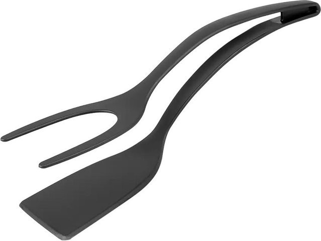 Yiran Furniture 2-in-1 Klappzange aus Nylon und Silikon in Schwarz mit hitzebeständigem Griff und Aufhängeschlaufe - Bild 1