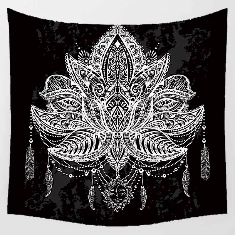 VIKAMA Bohemian Mandala Wandteppich in Multicolour, bunter Patchwork-Wandbehang im Boho-Stil für Schlafzimmer und Wohnzimmer, B/H: 120 x 120 cm - Bild 3