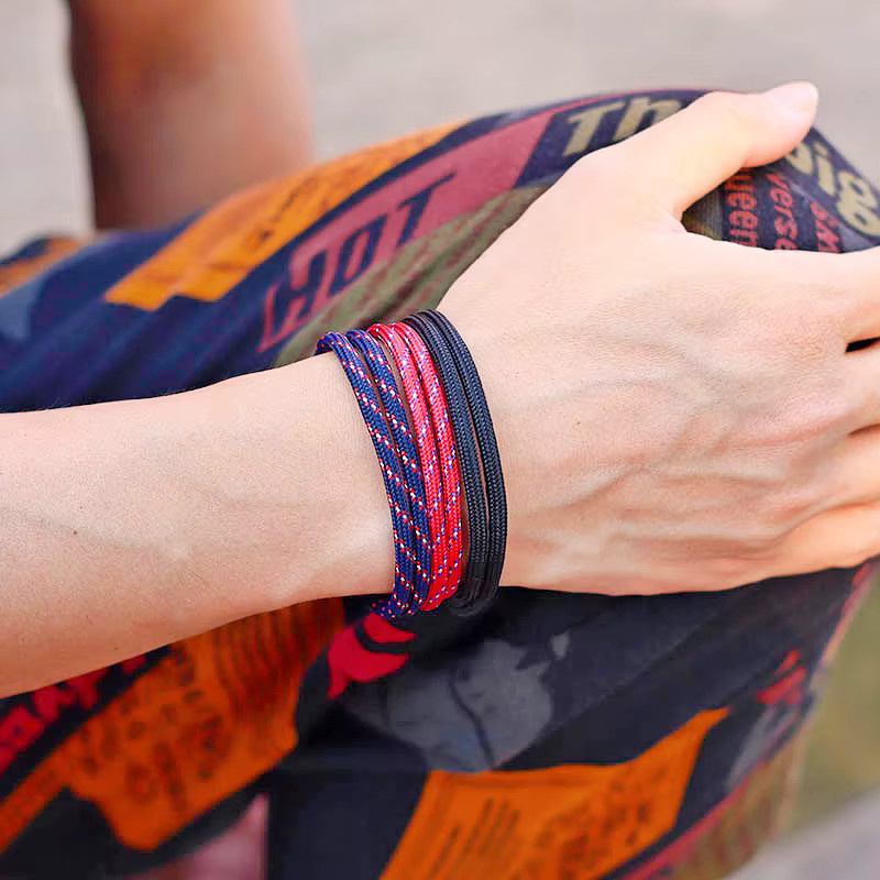 Noter Armband-Set, geflochten, Regenschirm-Seil, Herren, Bunt - Bild 2
