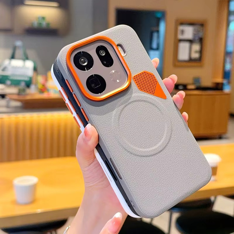 ELVEV Magnetische PU Leder Hülle für OPPO Find X9 und Find X9 Pro in Schwarz mit Wärmeableitung und Saugnapf - Bild 2
