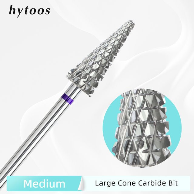 HYTOOS Kegel Hartmetall Nagel Bohrer Bits, 3/32 Kreuz Cut, Unisex - Bild 1