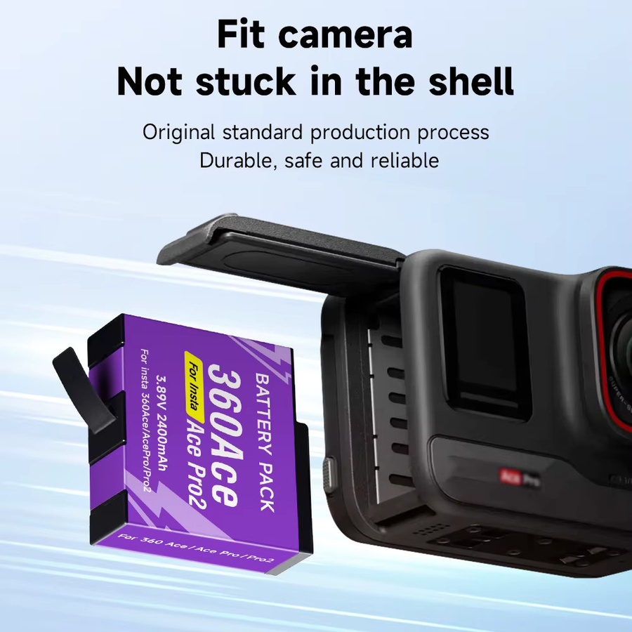 PALO Smart Ladegerät mit LCD-Display für Insta360 Ace Pro und Ace Pro 2 Action Kamera mit 3 Slots - Bild 5