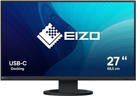 EIZO FlexScan EV2720S-BK LED-Monitor, 27 Zoll, WQHD, IPS, Schwarz, USB-C, HDMI, DisplayPort - Bild 1