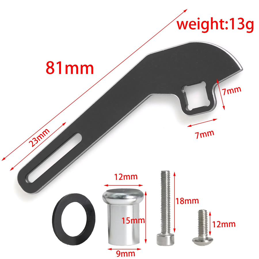 Semalam Metall-Carbonfaser-Lenkrad-Auslöser, einhändiger Steueradapter, Zubehör, Rot, Schwarz - Bild 2
