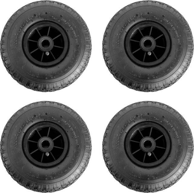 TRUTZHOLM 4er Set Sackkarrenrad Luftrad Schwarz, Durchmesser: 260 mm, Breite: 85 mm, Achslänge: 75 mm - Bild 1