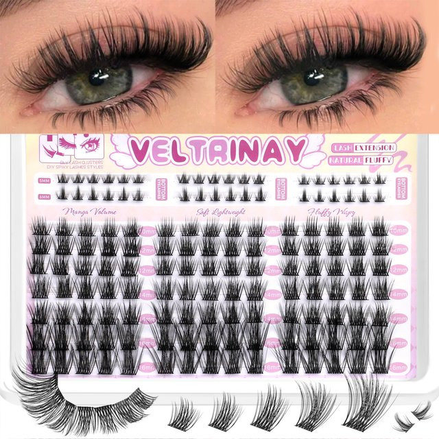 VELTRINAY Wimperncluster, natürlich, Unisex - Bild 1