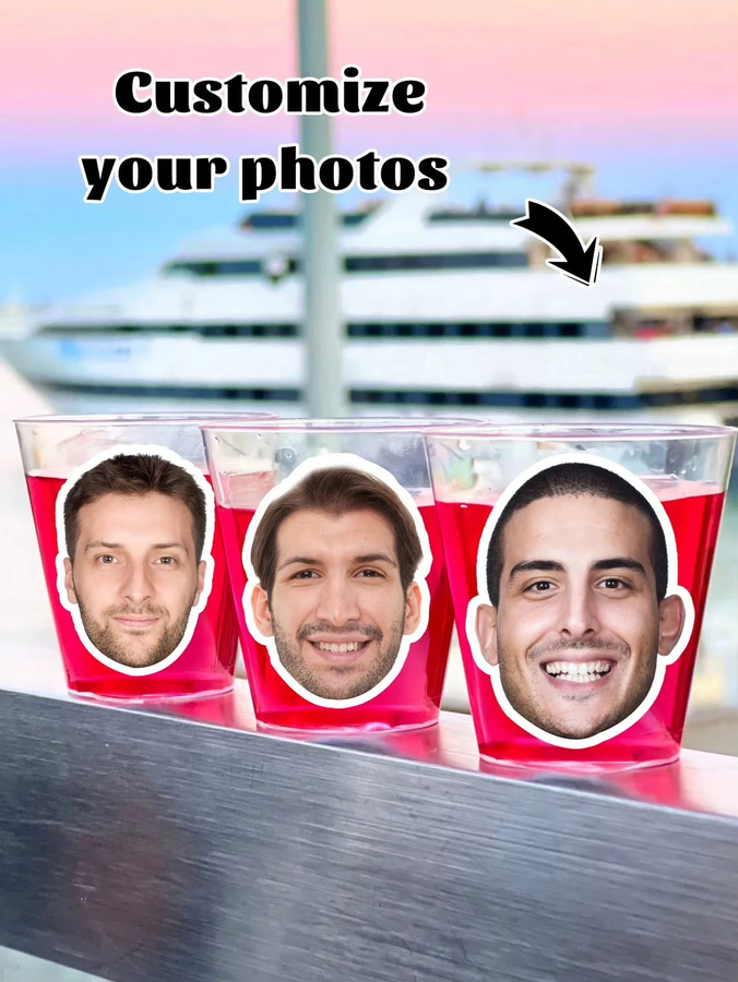 Personalisierte Gesichtsaufkleber aus Vinyl mit Foto-Porträt, Durchmesser: 3,5 cm, Mehrfarbig - Bild 3