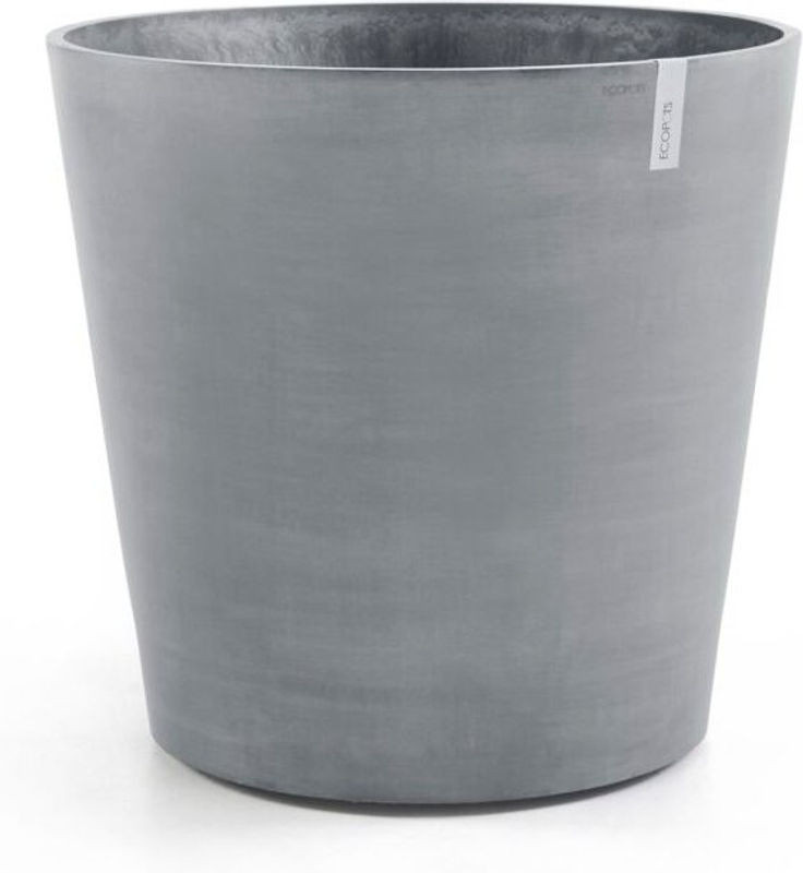 Ecopots Amsterdam Wheels 60 Blumentopf aus Kunststoff für Innen- und Außenbereich, rund, Weiß oder Grau, Durchmesser: 60 cm, Höhe: 56 cm - Bild 1