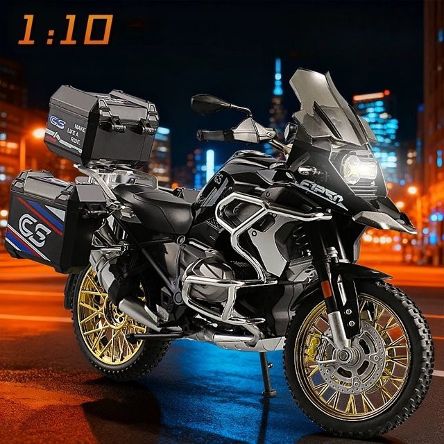R1250 GS ADV Motorrad Modell, 1:10, Metall, Schwarz - Bild 1