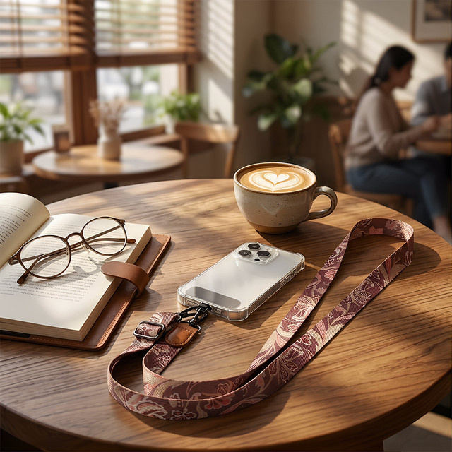 Vintage Boho Handy-Umhängeband als verstellbarer Anti-Verlust-Halsriemen mit Clip für iPhone und Xiaomi Hüllen-Zubehör - Bild 1