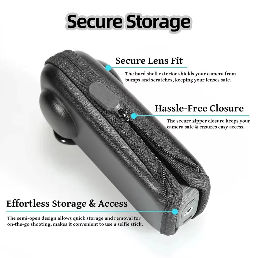 Insta360 Hard Shell Tragetasche mit Karabiner für X3, X4 und X5 Action Kameras in Schwarz - Bild 2