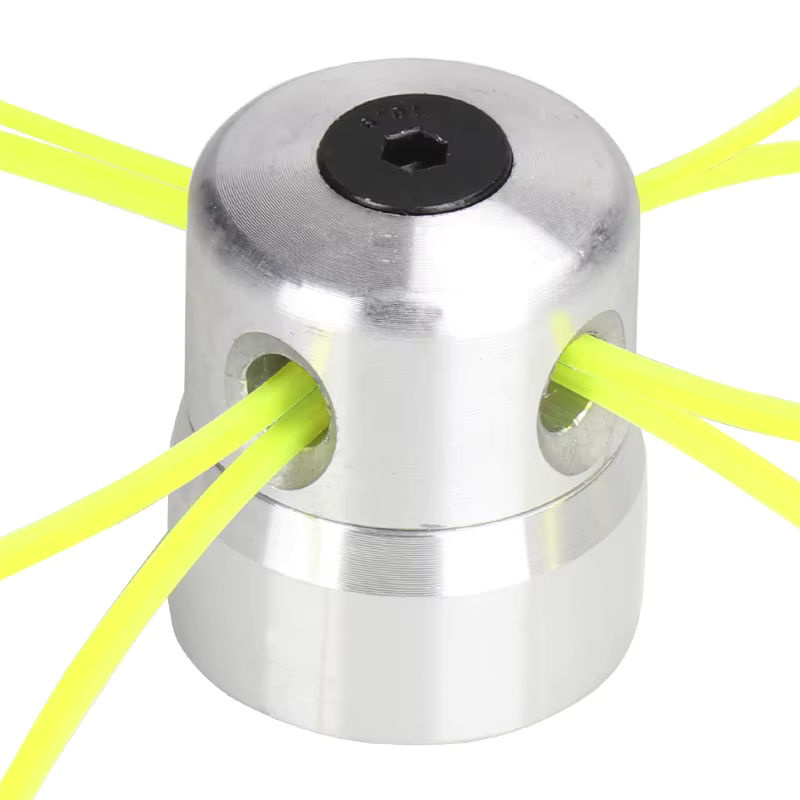 Xcan Aluminium Rasentrimmer Kopf mit 4 Linien Bürstenkopf in Silber als Rasenmäher Zubehör und Ersatzteil für deinen Strimmer - Bild 5