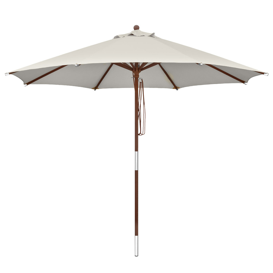 Anndora Sonnenschirm mit Holzstamm und Spun-Polyester in Dark Natural, UPF 50+ - Bild 1