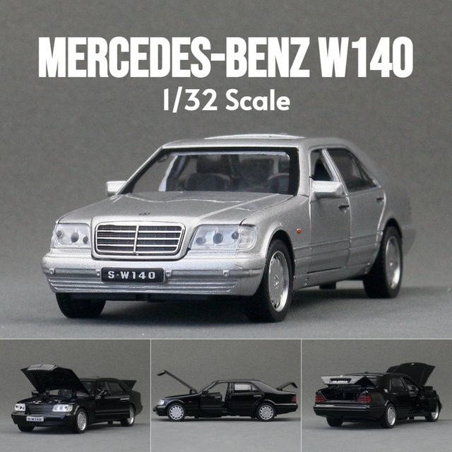 caipo Mercedes-Benz W140 Spielzeugautomodell, 1:32, Metall, mit Licht und Sound, zurückziehbar - Bild 1