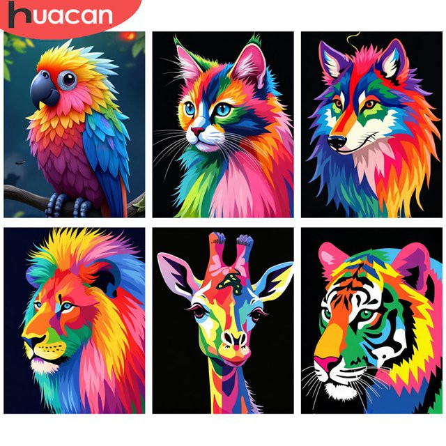 HUACAN Diamantmalerei Set Lebendiger Papagei mit 5D Harzperlen als DIY Kunst Mosaik Wanddekoration, Mehrfarbig, Breite: 30,0 cm, Höhe: 20,0 cm - Bild 1