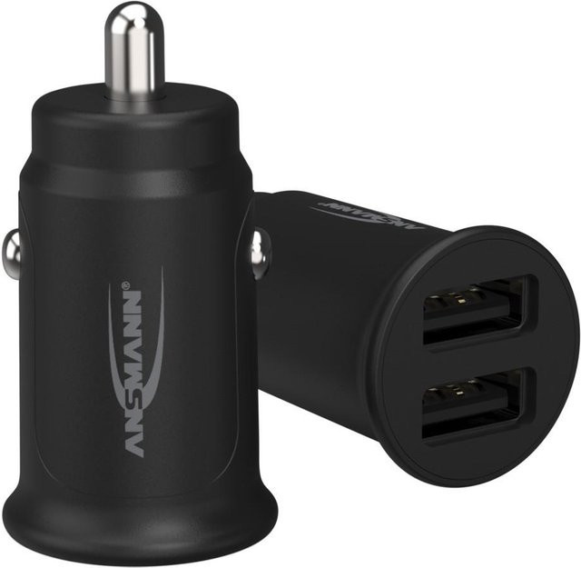 Ansmann In-Car-Charger CC212 Autoladegerät mit 2 USB-A Ports, 12 W, Schwarz - Bild 1