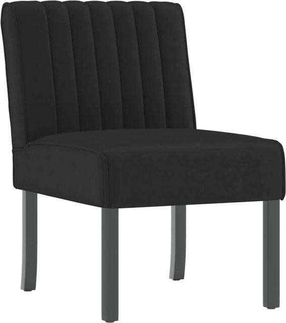 vidaXL Polsterstuhl in Schwarz mit Samtbezug und Holzrahmen, B/T/H: 48 x 42 x 64 cm - Bild 1