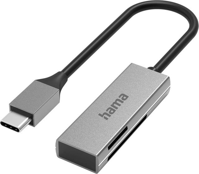 Hama USB-C USB 3.0 Kartenleser für SD und microSD in Silber - Bild 1