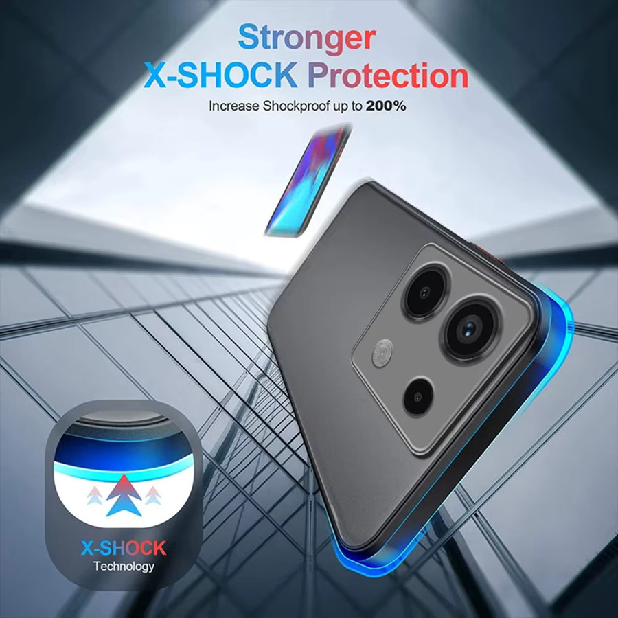 Matte Armor Handyhülle für Xiaomi Redmi Note 13 Pro Plus 5G und Redmi Note 13 Pro 4G, stoßfestes Silikon mit harter PC-Rückseite, Schwarz - Bild 2