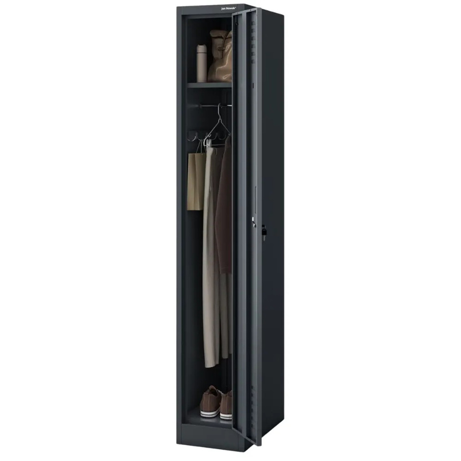 JAN NOWAK Umkleideschrank KACPER Spind aus Metall mit 1 Abteil in Anthrazit, H x B x T: 180 x 30 x 50 cm - Bild 2