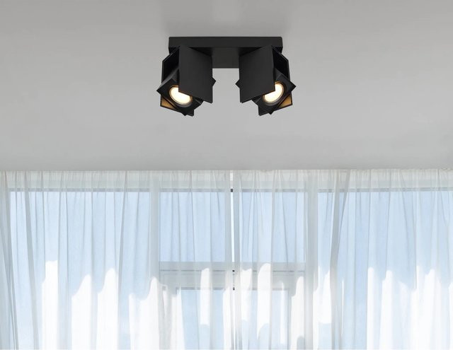 Globo Strahler Rory 2-flammig Schwarz matt B: 25,6 cm, T: 8,4 cm, H: 15,7 cm - Bild 1