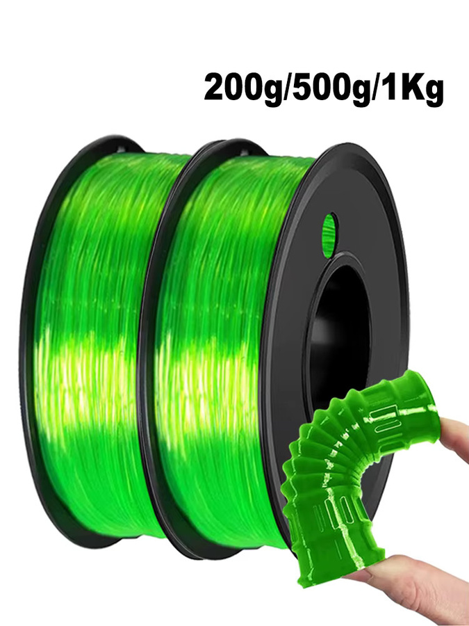 Flexibles TPU Filament Transparent Grün 1,75mm für FDM 3D-Drucker - Bild 5