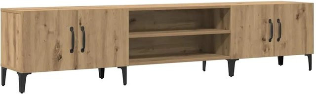 vidaXL TV-Schrank Artisan-Eiche in Braun aus Holzwerkstoff und Metall, B/T/H: 180 x 31,5 x 40 cm - Bild 1
