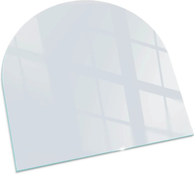 Tulup Glasbodenplatte für Kamin und Kaminöfen in Weiß, Halbkreis, B/T: 100 x 100 cm - Bild 1