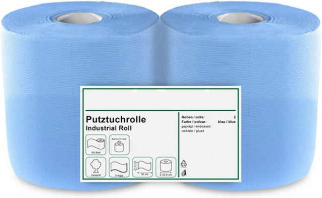 Küpper Putztuchrolle Blau, 2er Pack, Breite: 22 cm, Durchmesser: 25 cm - Bild 1