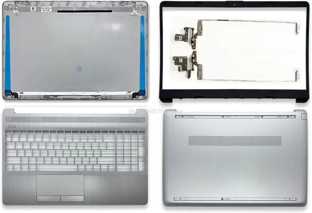 HP Ersatzteil-Set für Laptops: LCD-Rückseite, Lünette, Handballenauflage, Untergehäuse und Scharniere in Silber (Kompatibel mit HP 250 G8, 255 G8, 15S-DR, 15-DW, TPN-C139, L52007-001) - Bild 1