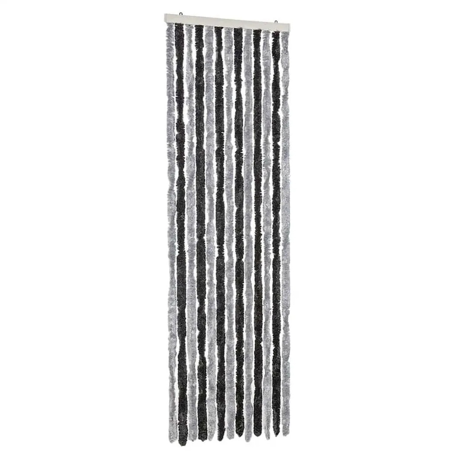 vidaXL Fliegenvorhang aus Chenille in Grau und Schwarz, B: 56 cm, H: 200 cm - Bild 2
