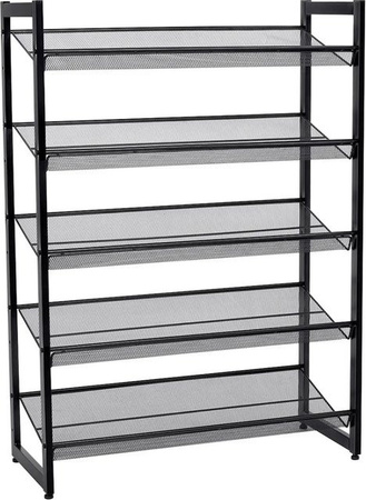 Songmics Schuhregal mit 5 Ebenen aus Metall in Schwarz, B/T/H: 104 x 30,7 x 74 cm