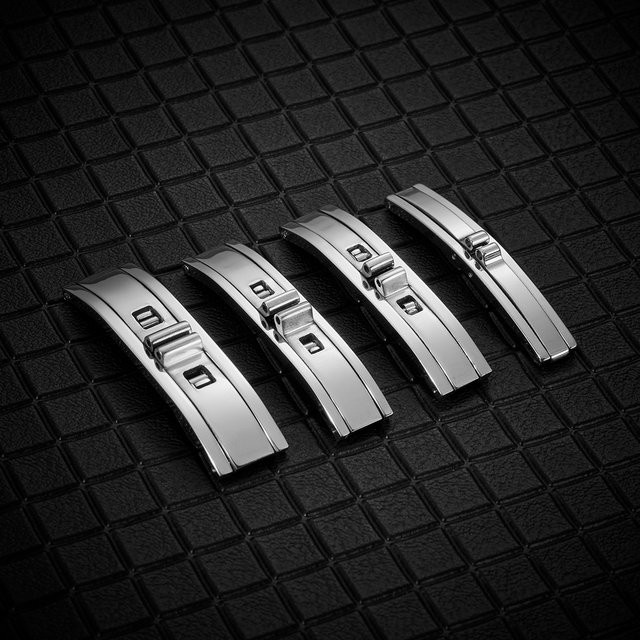 CAOWTAN Uhrenarmband-Schnallen, Schmetterlings-Uhrenschnalle, Edelstahl, Silber, Unisex - Bild 1