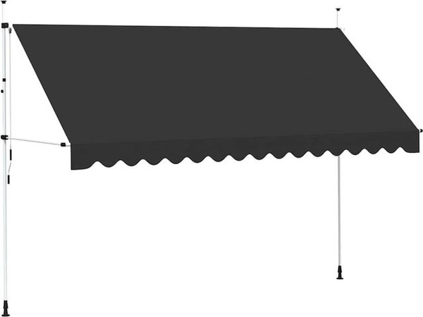 Handbetriebene Furnicato Einziehbare Markise aus Polyester in Anthrazit, Breite: 400 cm