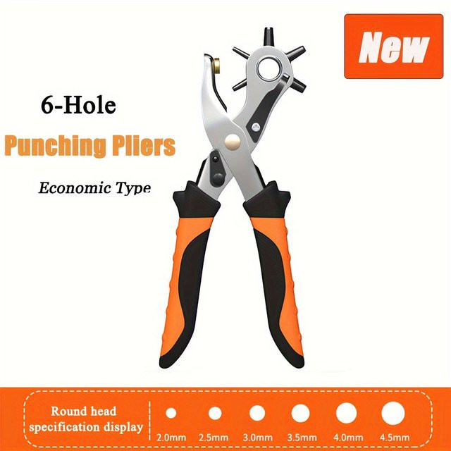 Professionelles Locherwerkzeug für Leder, Gürtel und Uhrenarmbänder in Orange - Bild 1