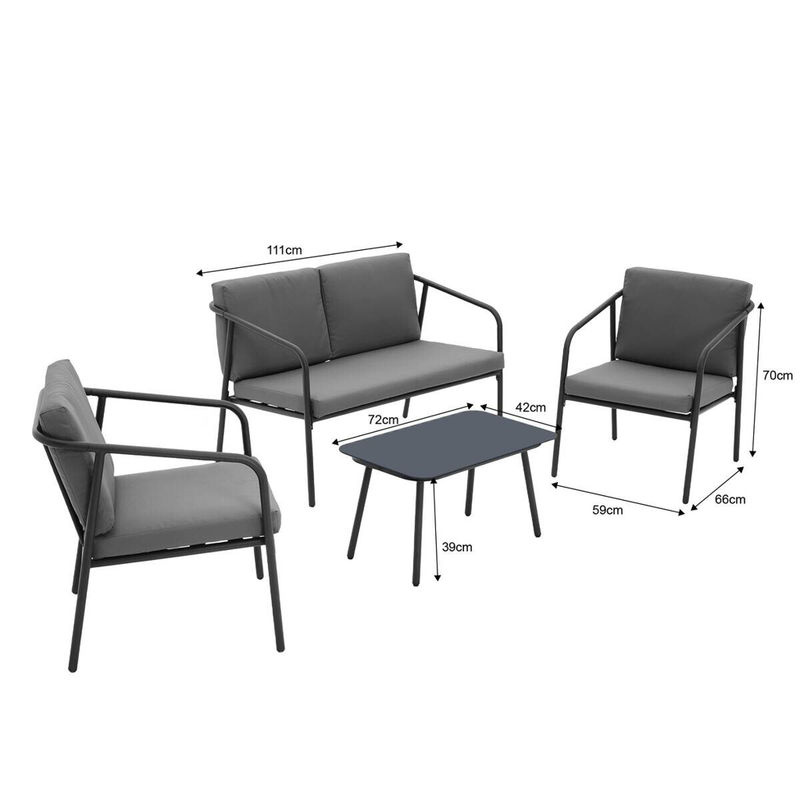 Pocoline Loungeset Samos in Grau mit Stahlgestell und modernem Design - Bild 2