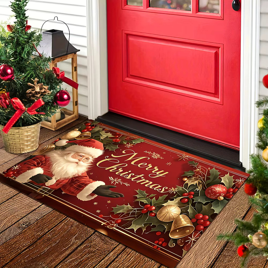 DUTRIEUX Weihnachtliche Willkommen Matte mit Santa Claus Motiv, Rot, B/T: 60 x 40 cm, Waschbar - Bild 3