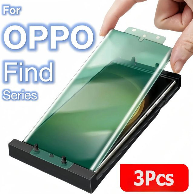3-teiliges Keramik-Displayschutzfolien-Set für OPPO Find X8 Pro X7 Ultra X6 X5 X3 X2 Pro inklusive Installationsset, transparent - Bild 1