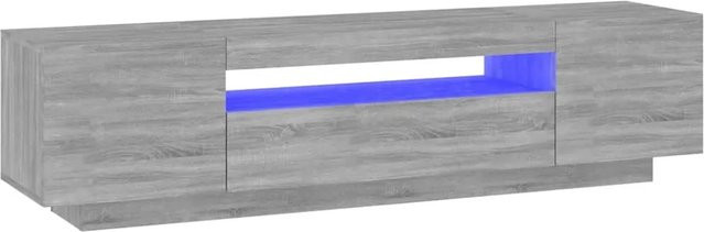 vidaXL TV-Schrank mit LED-Beleuchtung in Grau Sonoma, B/T/H: 160 x 35 x 40 cm - Bild 1