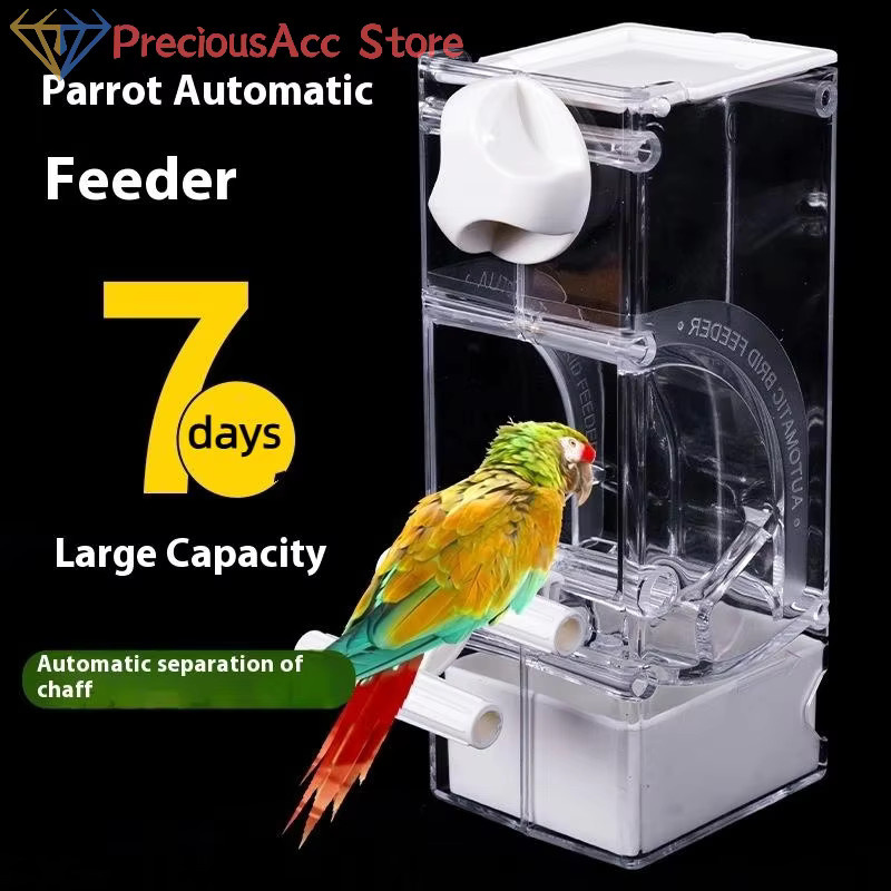 Automatischer Papageien-Futterspender von WHPHous in Transparent Pink für Wellensittiche, Nymphensittiche und andere Vögel - Bild 3