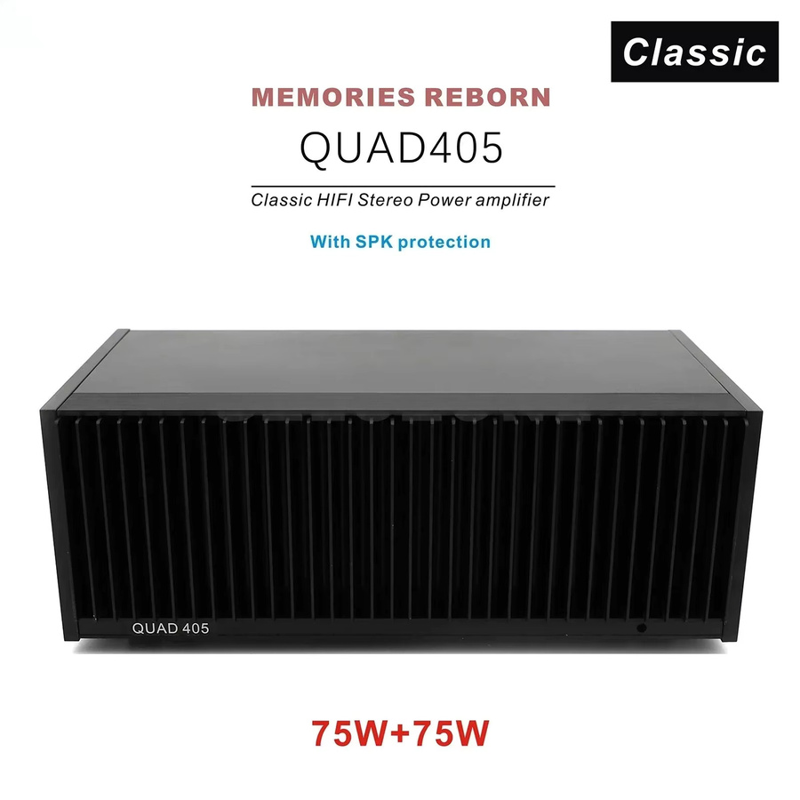 QUAD 405 HiFi-Stereo-Leistungsverstärker in Schwarz mit 75 W + 75 W und SPK-Schutz - Bild 2
