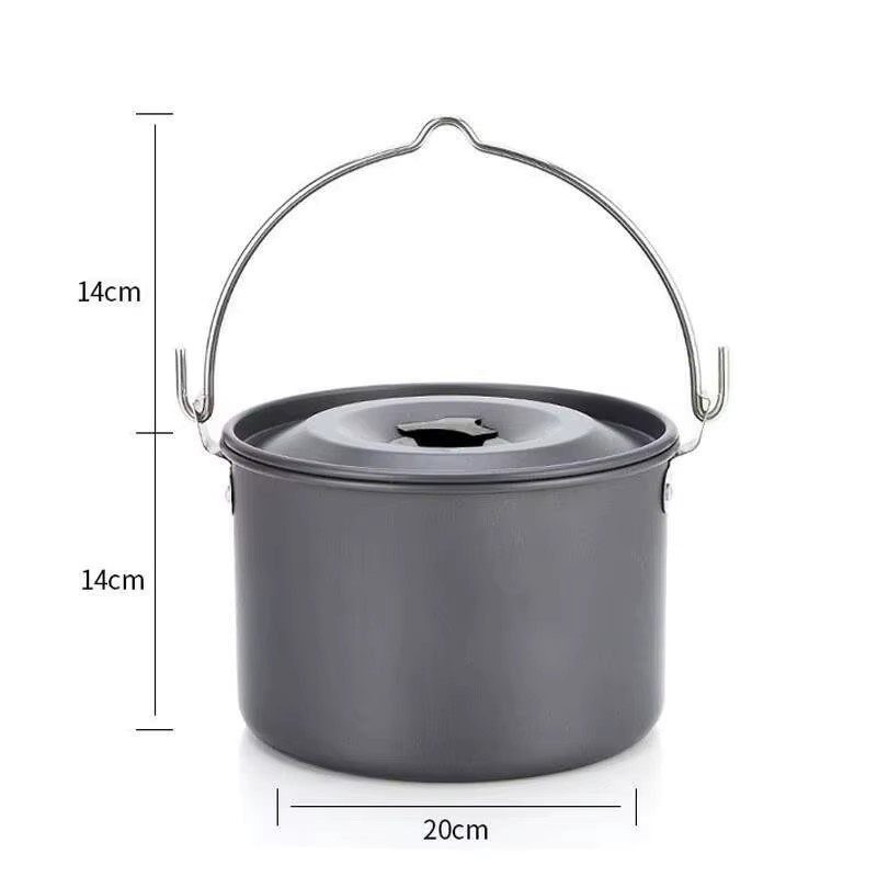 Pandatour Aluminium Hängetopf für Camping und Outdoor, Grau, 4,2 l - Bild 5