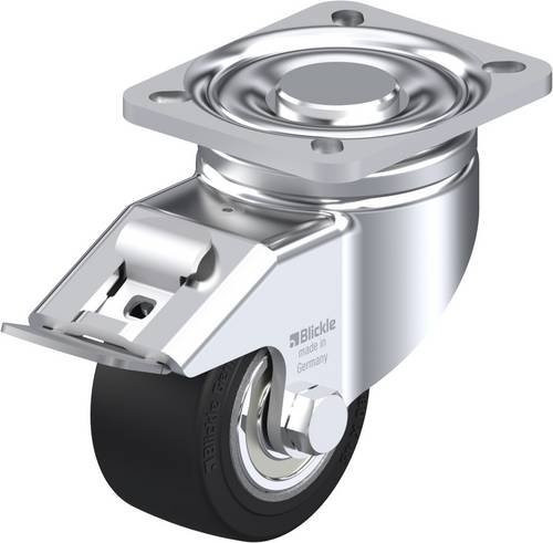 Blickle Lenkrolle LH-SE 80K-FI mit Feststeller, Rad-Durchmesser: 80 mm, Tragfähigkeit: 200 kg, Farbe: Schwarz/Silber - Bild 1