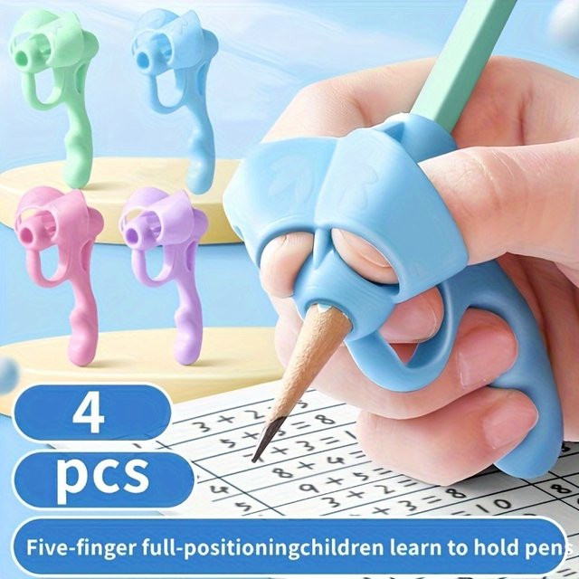 4er Set Grip Stift Corrector zur Schreibhaltung und Handschrift-Korrektur aus Gummi - Bild 1