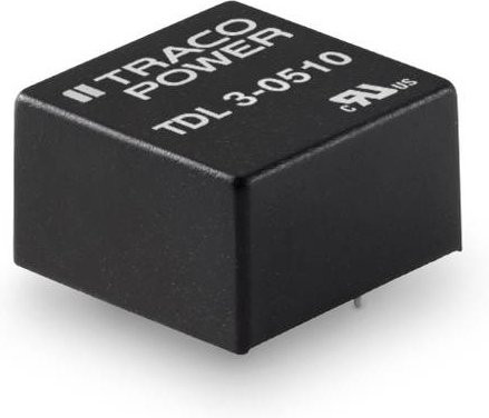 TracoPower TDL 3-1221 DC/DC-Wandler, Print, Schwarz, 12 V/DC zu 5 V/DC und -5 V/DC, 300mA, 3W, 2 Ausgänge - Bild 1