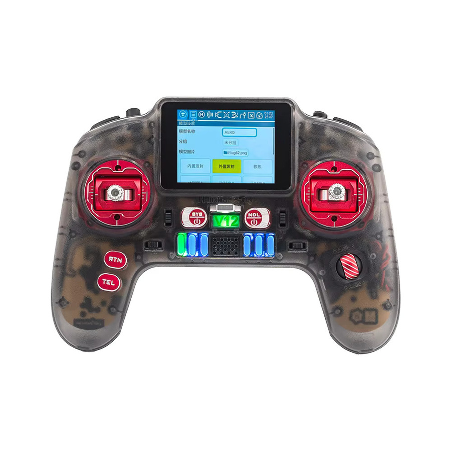 HelloRadio V12 CNC MAX RC-Sender mit 2,4 Zoll Farbdisplay, H7 Open-Source-Hauptsteuerung, Dual-Band und EdgeTX für RC FPV Drohnen in Lila - Bild 1