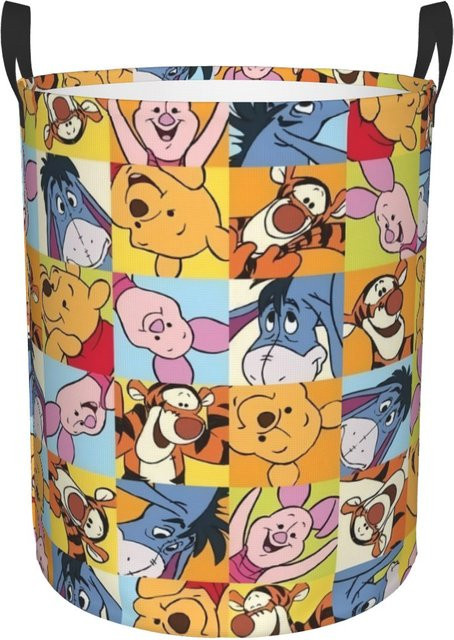 Potdemiel Winnie The Pooh Wäschekorb faltbar, bunter Stoff-Wäschekorb im Anime-Stil für Kinderzimmer und Spielzeug-Aufbewahrung, B/T/H: 42 x 42 x 34 cm - Bild 1